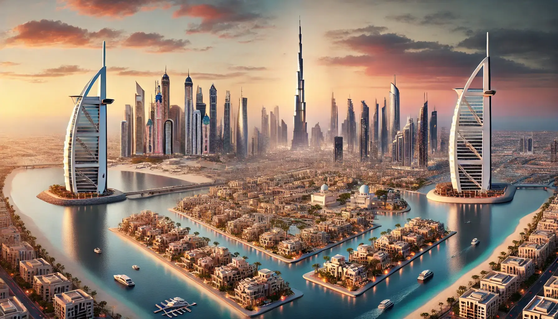 Dubai vs Abu Dhabi: Comparing Rental Yields in 2025 10 A side-by-side cityscape comparison of Dubai and Abu Dhabi, featuring iconic landmarks like the Burj Khalifa and Etihad Towers, representing real estate investment opportunities and rental yields in 2025