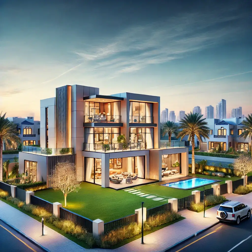 Affordable Luxury Villas in Ajman’s Emirates City 9 Luxury villa in Ajman’s Emirates City with modern design, spacious interiors, and a private garden in a peaceful suburban setting